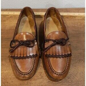 Allen Edmonds Woodstock Shoes Tassel Loafers Brown Leather Men's 8 D Slip On